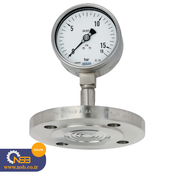 گیج-فشار-با-مهر-و-موم-دیافراگمی-نصب-شده-ویکا-WIKA-مدل-DSS27M-طبق-EN-837-1